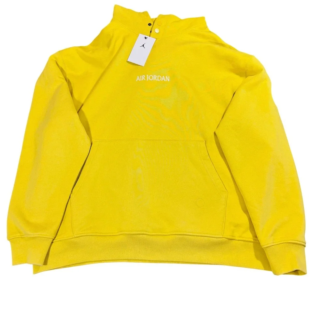 Jordan PSG Paris Wordmark Fleece Pullover Yellow Hoodie FN5324-700 Men XXL‎